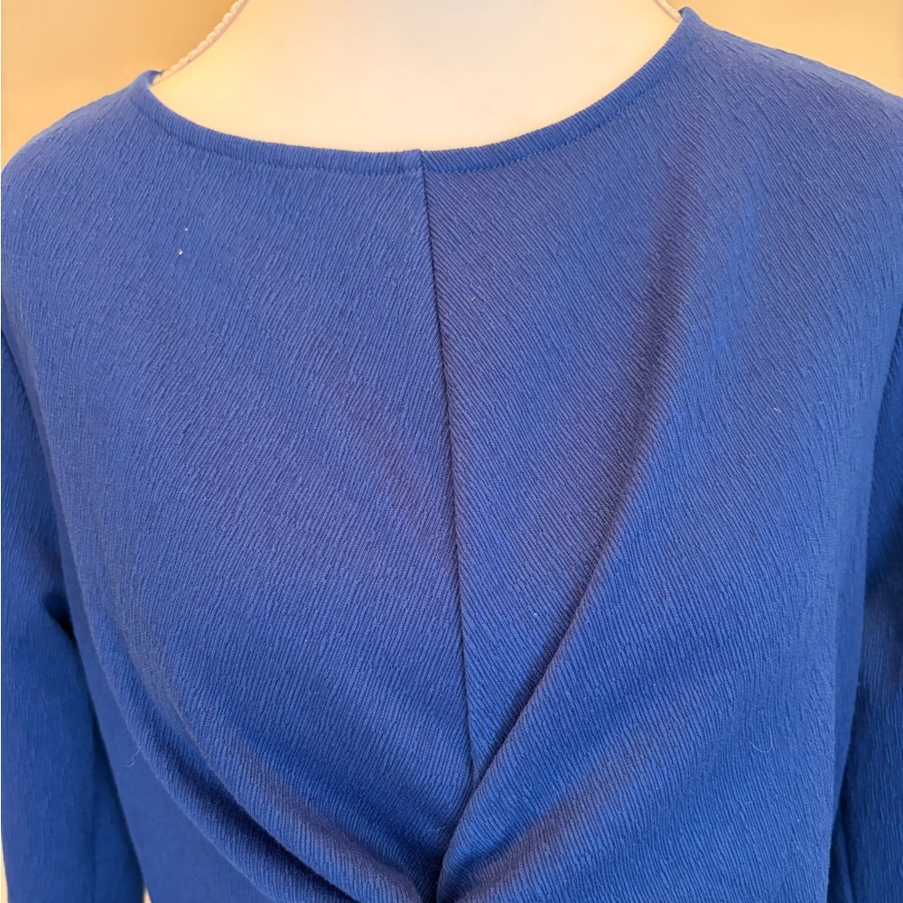 #214 Peace Love World Royal Blue Twist Long Sleeve Top. Like New - Picture 2 of 10